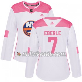 New York Islanders Trikot Jordan Eberle 7 Adidas 2017-2018 Weiß Pink Fashion Authentic - Dame